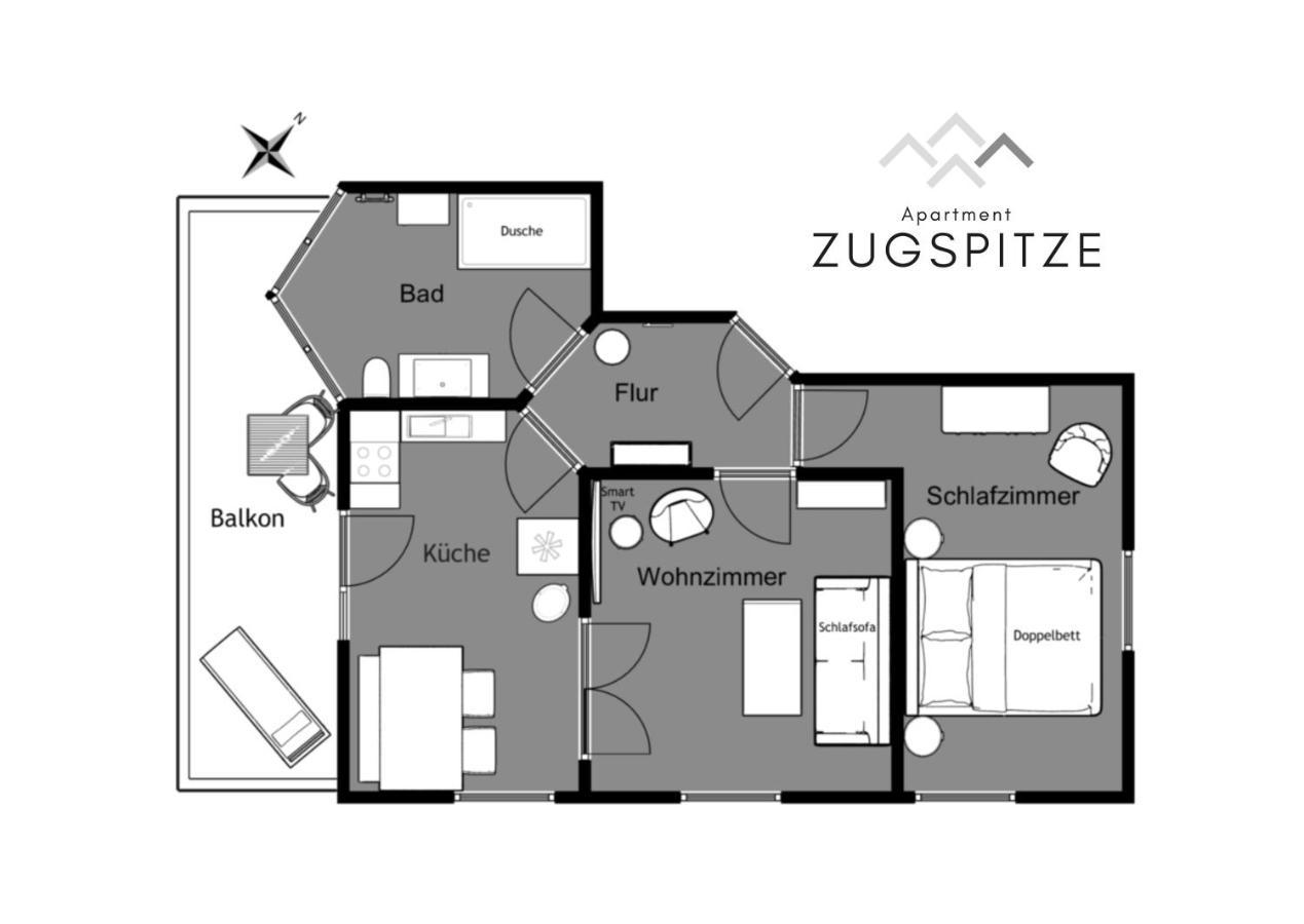 אובראו Das Bergquartier - Ferienwohnung Zugspitze מראה חיצוני תמונה
